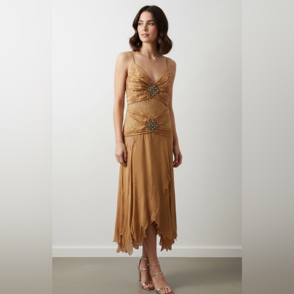 Chic Tan High Low Dress